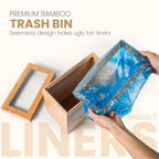 Bamboo Waste Basket with Lid and Liner Frame