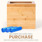 Bamboo Waste Basket with Lid and Liner Frame