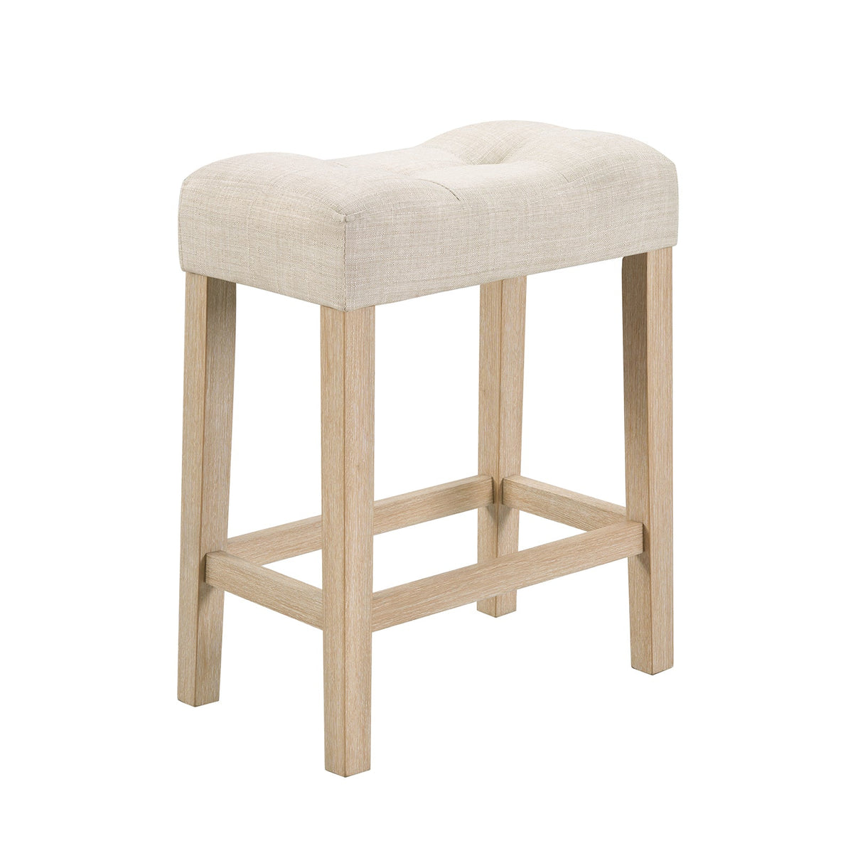 4-Piece Bar Table Set with Stools and Power Outlet, Light Oak