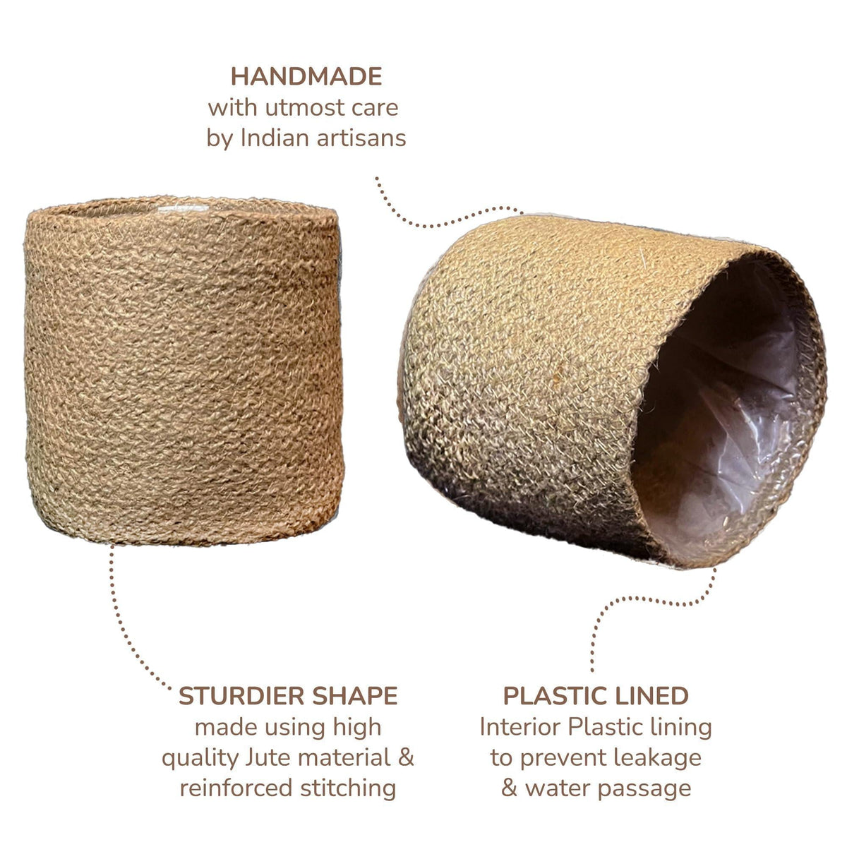 Woven Jute Planter Baskets, Set of 2