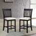 Black Rubberwood Dining Chairs, Set of 2