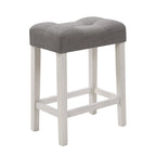 4-Piece Bar Table Set with Stools and Power Outlet, White & Grey