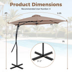 9 FT Cantilever Umbrella with Cross Base and Crank Handle
