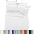 Lux Décor 6-Piece Solid Brushed Microfiber Sheet Set