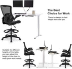Tall Ergonomic Drafting Chair with Footrest