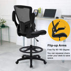 Tall Ergonomic Drafting Chair with Footrest