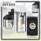 2-Pack 11" Modern Farmhouse Outdoor Wall Lanterns
