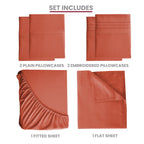 Lux Décor 6-Piece Solid Brushed Microfiber Sheet Set