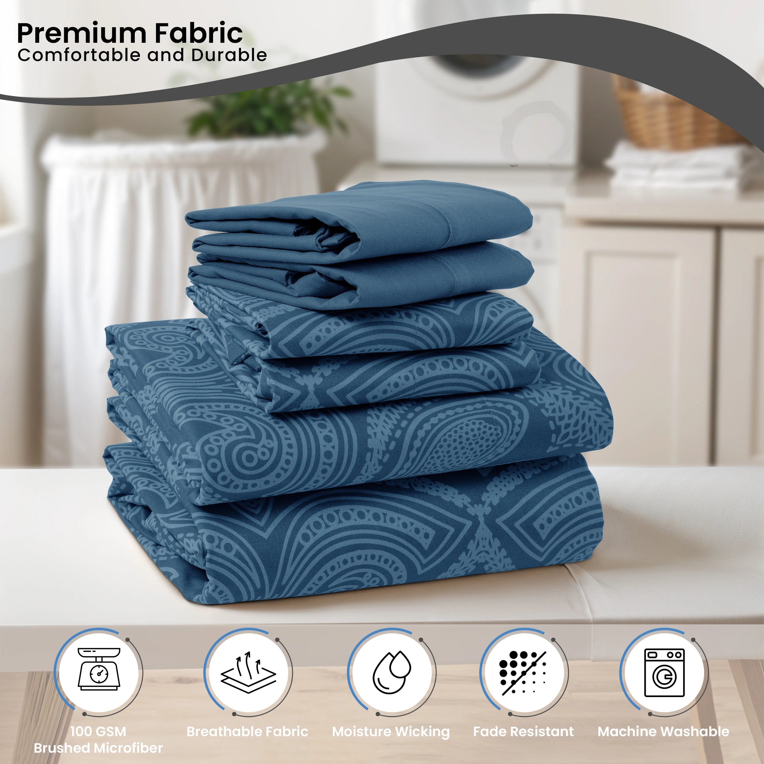 Paisley Manor 6-Piece Luxury Microfiber Sheet Set