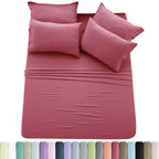 Lux Décor 6-Piece Solid Brushed Microfiber Sheet Set