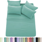 Lux Décor 6-Piece Solid Brushed Microfiber Sheet Set