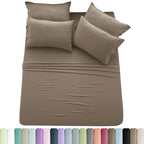 Lux Décor 6-Piece Solid Brushed Microfiber Sheet Set