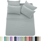Lux Décor 6-Piece Solid Brushed Microfiber Sheet Set