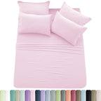 Lux Décor 6-Piece Solid Brushed Microfiber Sheet Set