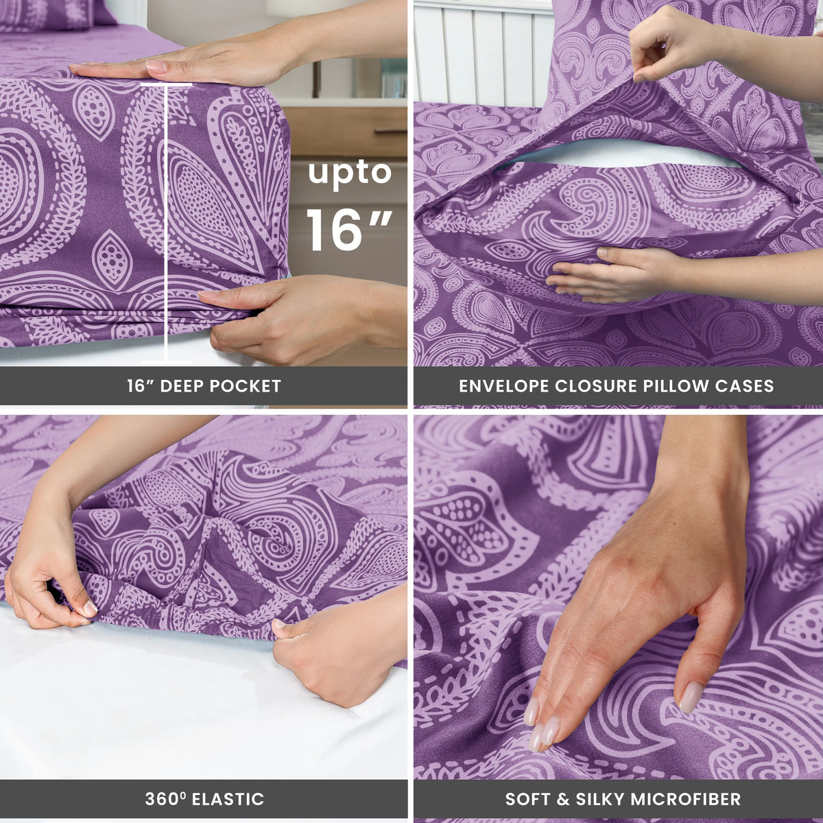 Lux Decor Paisley Brushed Microfiber Sheet Set