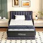 12 Inch Twin Mattress, Hybrid Pocket Spring Mattress in a Box, Medium Firm, Fiberglass Free, Edge Support & Back Pain Relief for Daily Sleep,White