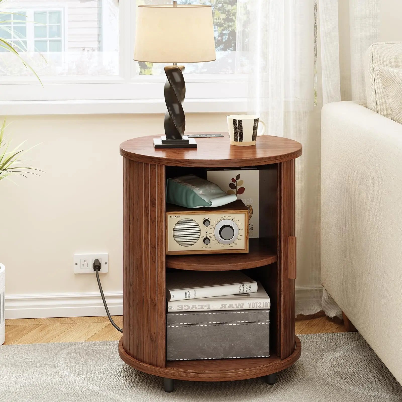 Haven Ridge Fluted Round End Table Set