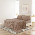 Lux Décor 6-Piece Solid Brushed Microfiber Sheet Set