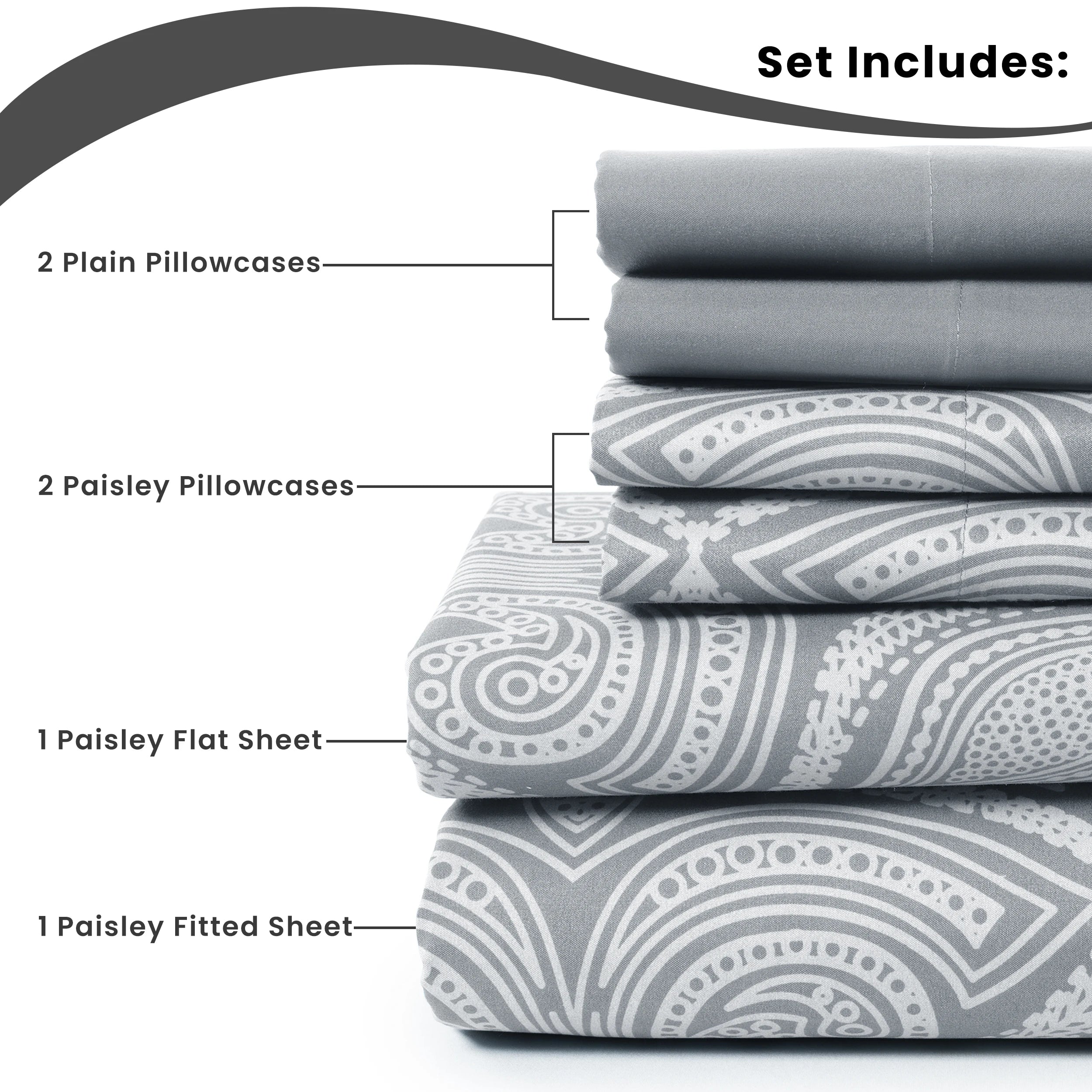 Paisley Manor 6-Piece Luxury Microfiber Sheet Set