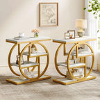 Ironwood 4-Tier Industrial End Table with Storage Shelves