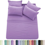 Lux Décor 6-Piece Solid Brushed Microfiber Sheet Set