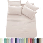 Lux Décor 6-Piece Solid Brushed Microfiber Sheet Set