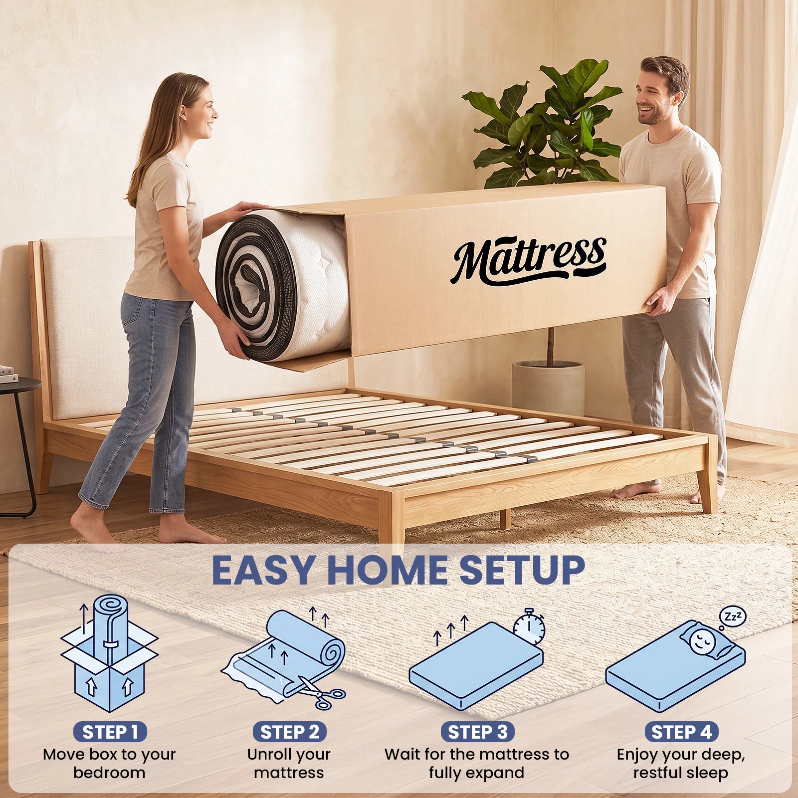 12 Inch Twin Mattress, Hybrid Pocket Spring Mattress in a Box, Medium Firm, Fiberglass Free, Edge Support & Back Pain Relief for Daily Sleep,White