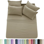 Lux Décor 6-Piece Solid Brushed Microfiber Sheet Set