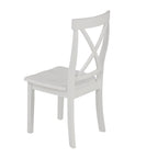 5-Piece White Solid Wood Dining Table Set for 4