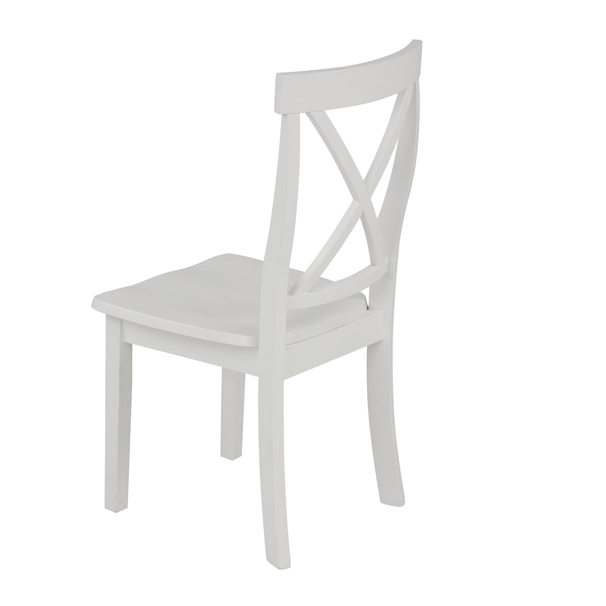 5-Piece White Solid Wood Dining Table Set for 4