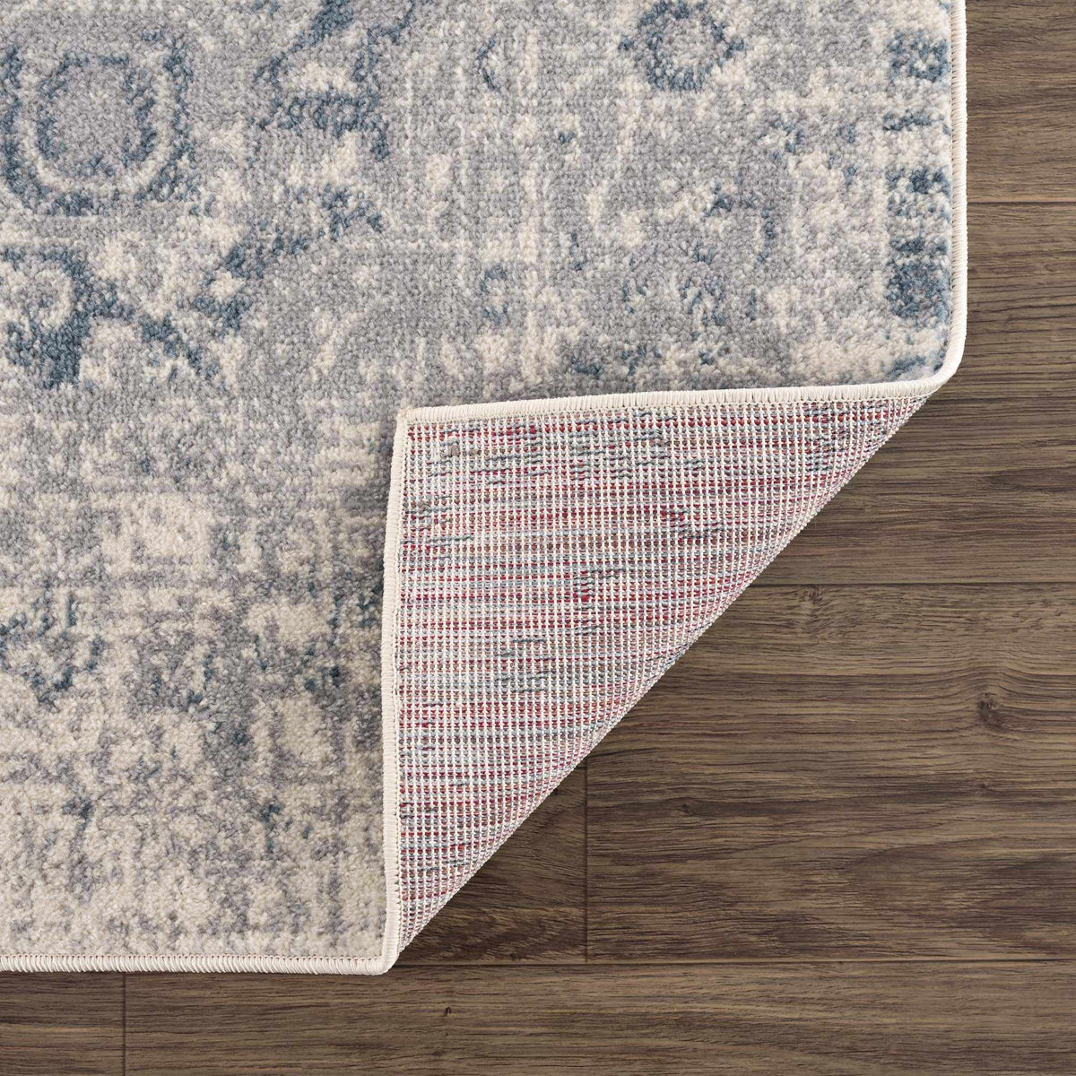 Peeta Gray Blue Medallion Area Rug