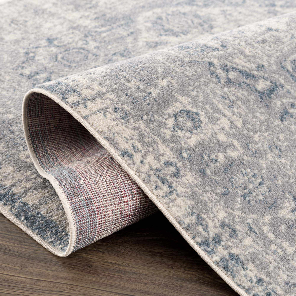 Peeta Gray Blue Medallion Area Rug