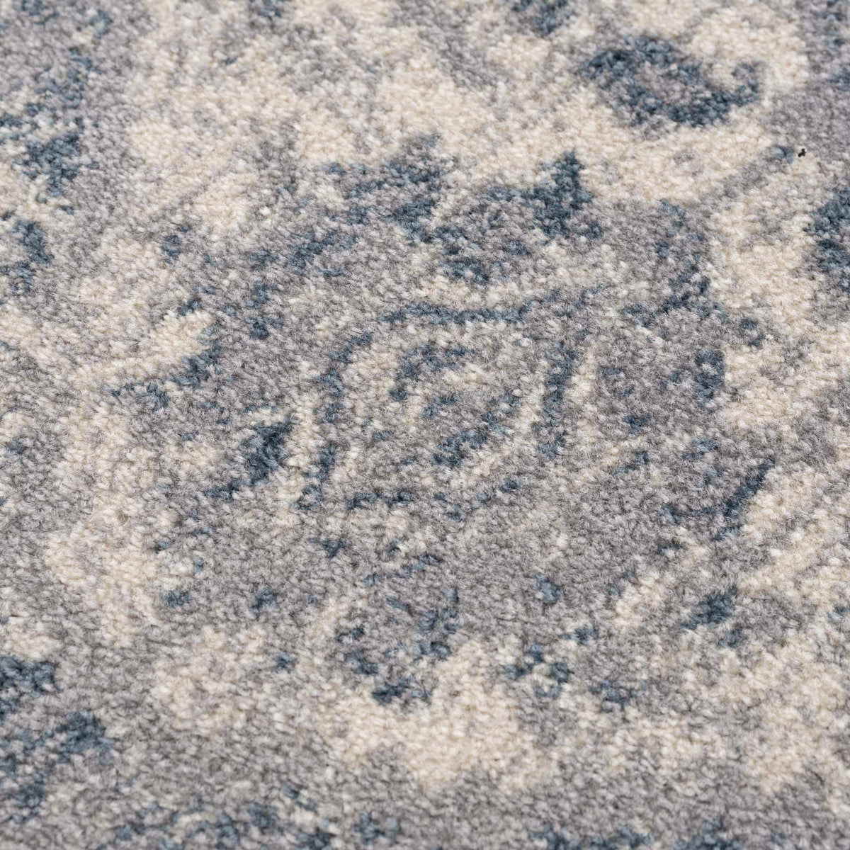 Peeta Gray Blue Medallion Area Rug