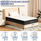 12 Inch Twin Mattress, Hybrid Pocket Spring Mattress in a Box, Medium Firm, Fiberglass Free, Edge Support & Back Pain Relief for Daily Sleep,White
