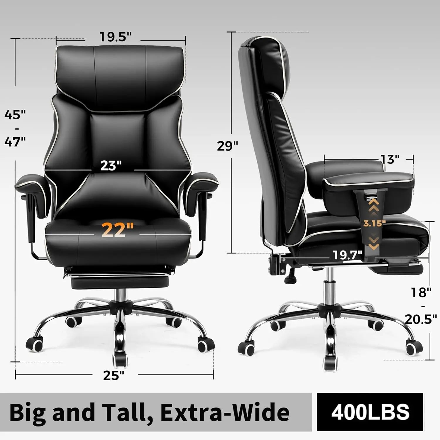 Summit Executive Big & Tall Office Chair with Pocket Spring Cushion