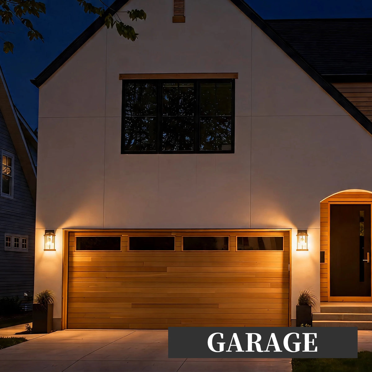 2-Pack 11" Modern Farmhouse Outdoor Wall Lanterns
