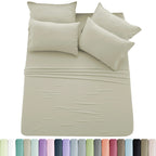 Lux Décor 6-Piece Solid Brushed Microfiber Sheet Set
