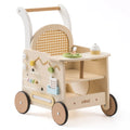 Wooden Push Walker & Doll Pram Activity Toy