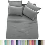 Lux Décor 6-Piece Solid Brushed Microfiber Sheet Set