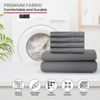 Lux Décor 6-Piece Solid Brushed Microfiber Sheet Set