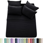Lux Décor 6-Piece Solid Brushed Microfiber Sheet Set