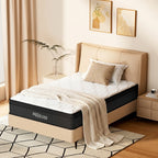12 Inch Twin Mattress, Hybrid Pocket Spring Mattress in a Box, Medium Firm, Fiberglass Free, Edge Support & Back Pain Relief for Daily Sleep,White