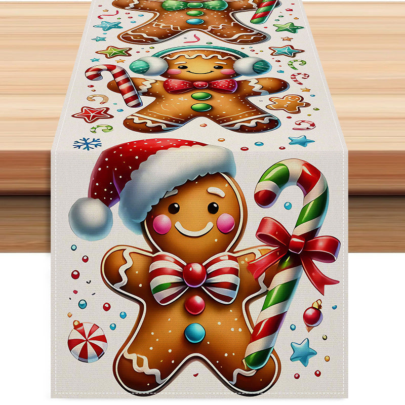 Gingerbread Man Christmas Table Flag