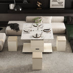 Lift-Top Folding Coffee Table with Storage Drawers