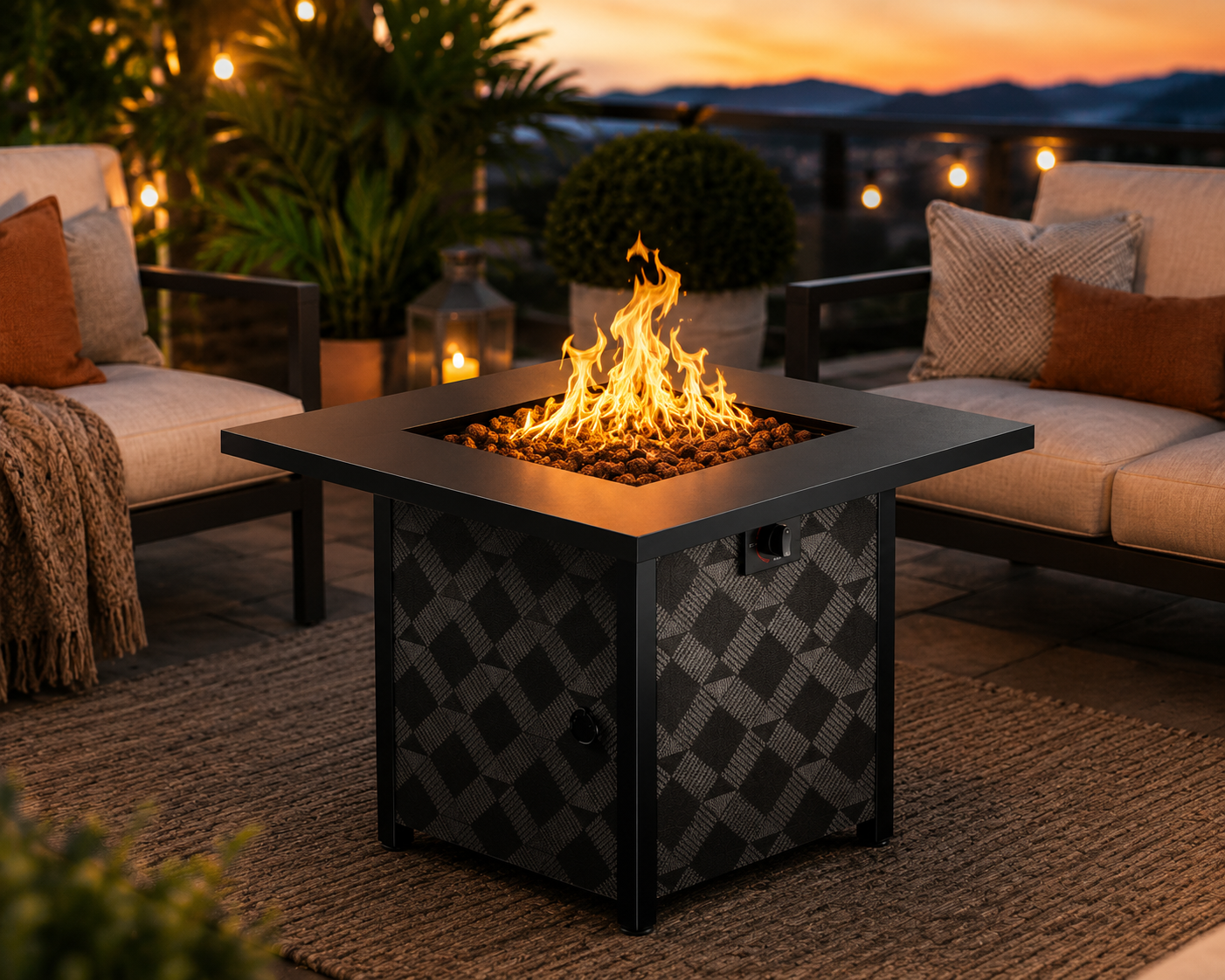 Ember Glow Propane Fire Pit Table