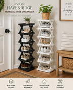 Haven Ridge SpaceSaver Vertical Shoe Organizer – 6 or 9 Tier