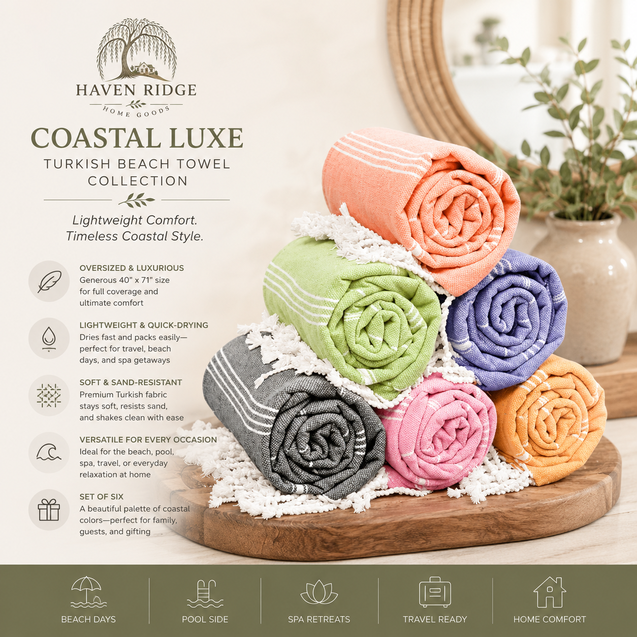 Coastal Luxe Turkish Beach Towel Collection