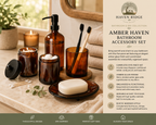 Amber Haven Rustic Bathroom Accessory Set
