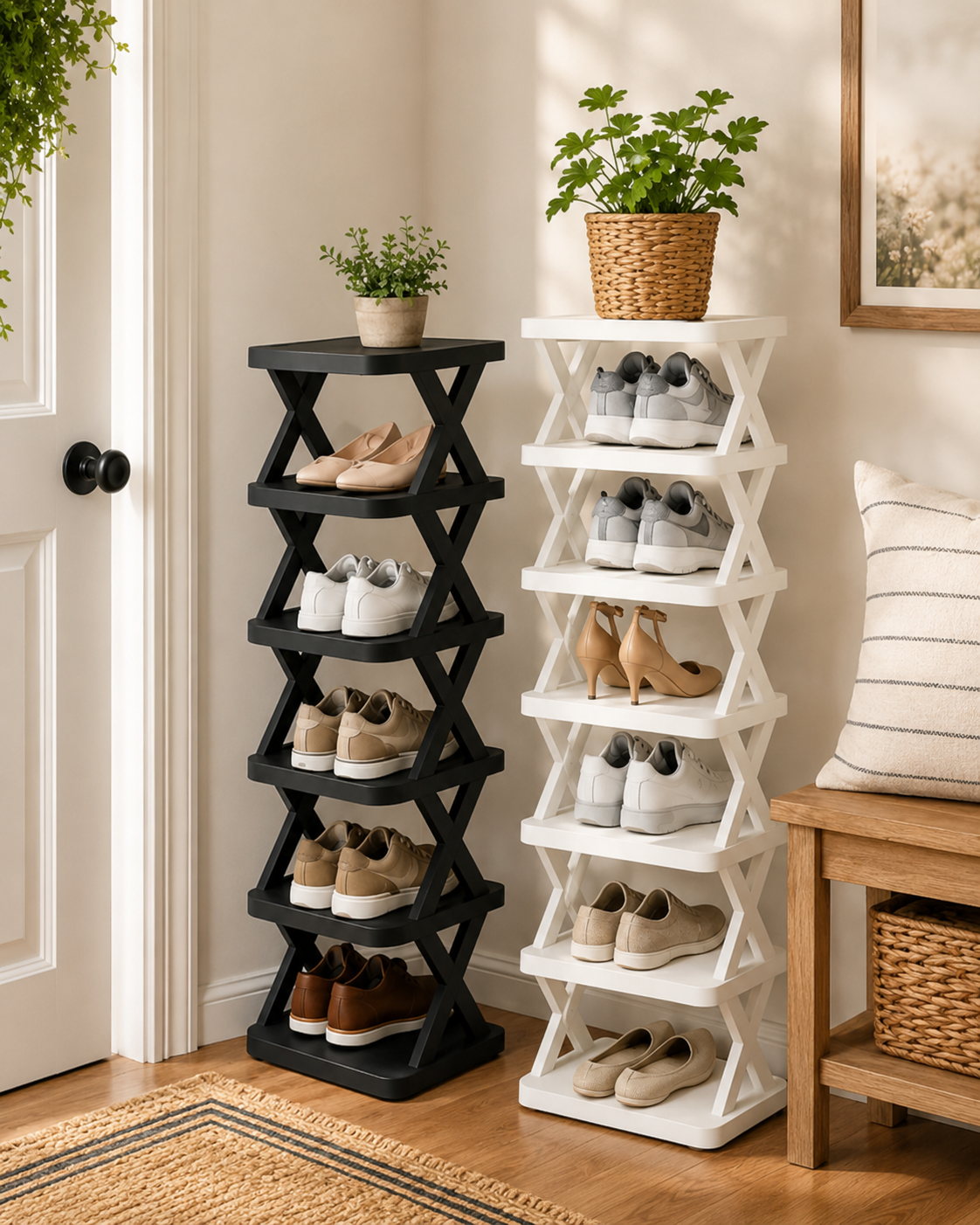 Haven Ridge SpaceSaver Vertical Shoe Organizer – 6 or 9 Tier