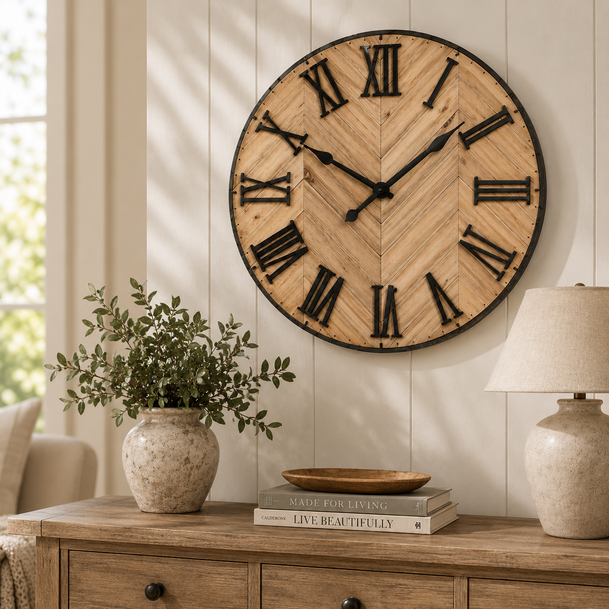 Haven Heritage Oversized Farmhouse Wall Clock
